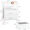 Yoobure Nightstand with Charging Station, LED Night Stand with Fabric Drawers and Storage Shelf for Bedroom, Nightstands Bedside Tables with USB Ports & Outlets, Small Night Stands, Bed Side Table view 3
