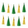 MECCANIXITY 20Pcs Gold,Dark Green Tassel Garland Banner with Rope Tissue Paper Tassels Party DIY Kits for Anniversary Wedding Birthday Party view 1