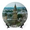 10" Decorative Plate Architecture Big Ben Buildings Round Ceramic Plate with Display Stand Modern Porcelain Table Plate Wall Hanging Decoration for Home Office Collectible Art Souvenir view 1