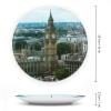 10" Decorative Plate Architecture Big Ben Buildings Round Ceramic Plate with Display Stand Modern Porcelain Table Plate Wall Hanging Decoration for Home Office Collectible Art Souvenir view 2