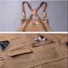 UEAUY Waterproof Apron Men and Women Kitchen BBQ Chef Denim Apron with Large Pockets Grey view 2