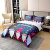100% Cotton Christmas Comforter Cover Xmas Gnomes Bedding Sets Happy New Year Duvet Cover Set For Kids Boys Girls Snowing Winter Xmas Gift Bedspreads Cover Bedroom Decor King Size Navy Blue view 3
