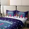 100% Cotton Christmas Comforter Cover Xmas Gnomes Bedding Sets Happy New Year Duvet Cover Set For Kids Boys Girls Snowing Winter Xmas Gift Bedspreads Cover Bedroom Decor King Size Navy Blue view 4