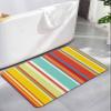 Diatomaceous Earth Bath Mat Bathtub Mat, Colorful Stripes Red Yellow Teal Green Wood Texture Quick Dry Non-Slip Diatomite Mud Bathroom Floor Rugs for Bath Tub Kitchen Absorbent Pad, 16x24 Inch view 1