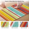 Diatomaceous Earth Bath Mat Bathtub Mat, Colorful Stripes Red Yellow Teal Green Wood Texture Quick Dry Non-Slip Diatomite Mud Bathroom Floor Rugs for Bath Tub Kitchen Absorbent Pad, 16x24 Inch view 4