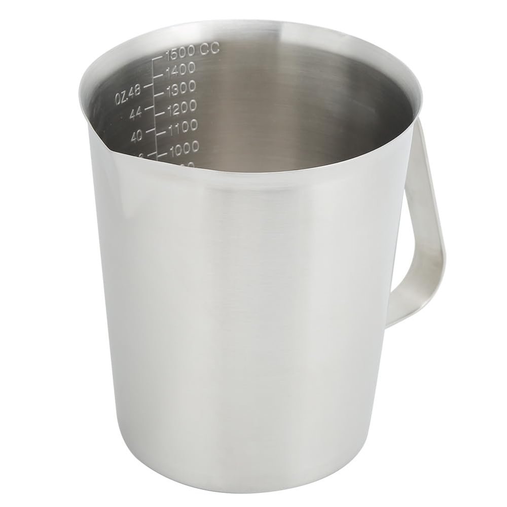 1500ml Measuring Cup, Stainless Steel Measuring Cup with Clear Scale, Metal Liquid Measuring Cup, Reusable Measuring Jug with Handle, Multifunction Measure Cup for Kitchen Cooking Baking