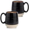 Hasense Coffee Mugs Set of 2, 20 oz Coffee Cups Ceramic, Big Tea Cup with Comfortable Handle, Black Coffee Mug Set for Office and Home, Ideal for Latte Soup Tea Mike, Dishwasher Microwave Safe view 1