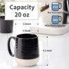 Hasense Coffee Mugs Set of 2, 20 oz Coffee Cups Ceramic, Big Tea Cup with Comfortable Handle, Black Coffee Mug Set for Office and Home, Ideal for Latte Soup Tea Mike, Dishwasher Microwave Safe view 2