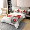 100% Organic Cotton Christmas Gnomes Bedding Sets Santa Claus Xmas Comforter Cover Merry Christmas Duvet Cover Set for Kids Boys Girls Winter Snow Holiday Style Bedspreads Cover Queen Size view 3