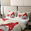 100% Organic Cotton Christmas Gnomes Bedding Sets Santa Claus Xmas Comforter Cover Merry Christmas Duvet Cover Set for Kids Boys Girls Winter Snow Holiday Style Bedspreads Cover Queen Size view 4