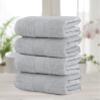 Chic Home Luxurious 4-Piece 100% Pure Turkish Cotton Bath Towels, 30" x 54", Ultra-Soft, Highly Absorbent, Dobby Border Design, Hypoallergenic, Long-Lasting, Oeko-TEX Certified Set, Grey view 1