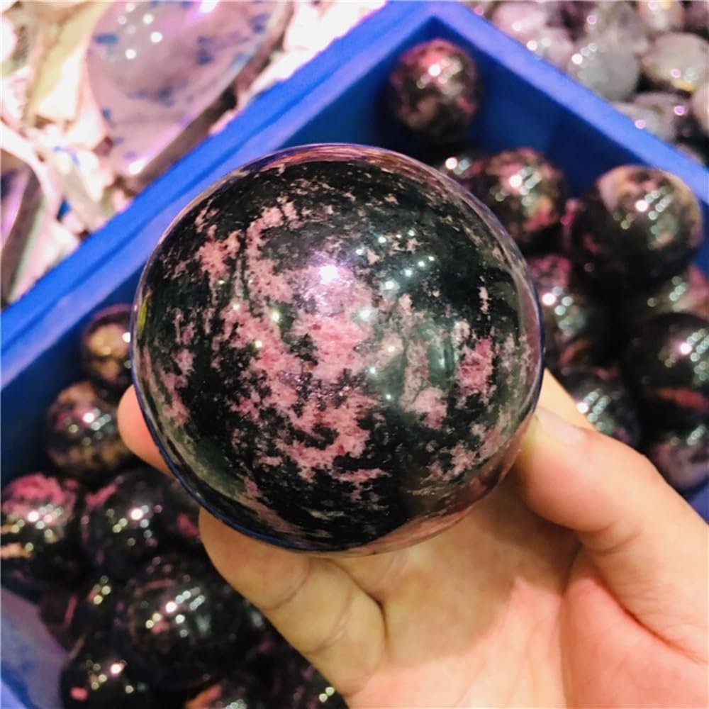 AtkitS Natural Pink Stone Ball Crystal Home Decoration (Size : 6cm)