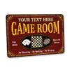 Chico Creek Signs Game Room Sign Red Aluminum Composite 8" x 12" (Standard), 18" (Premium) Retro Wall Mount view 1