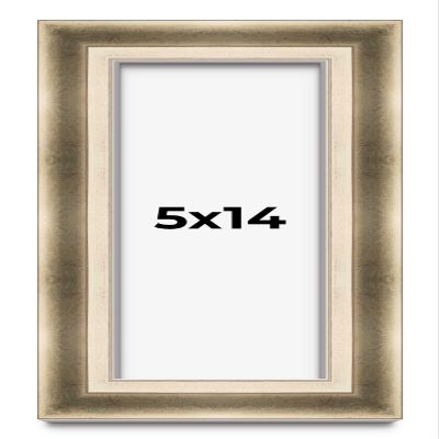 5x14 IN Shadow Box Frame Silver | 1.75 Inches Deep Real Wood Traditional Shadowbox Display Frame | UV Resistant Acrylic Front, Acid Free Backing, and Hanging Hardware | Dakota Picture Frame Style