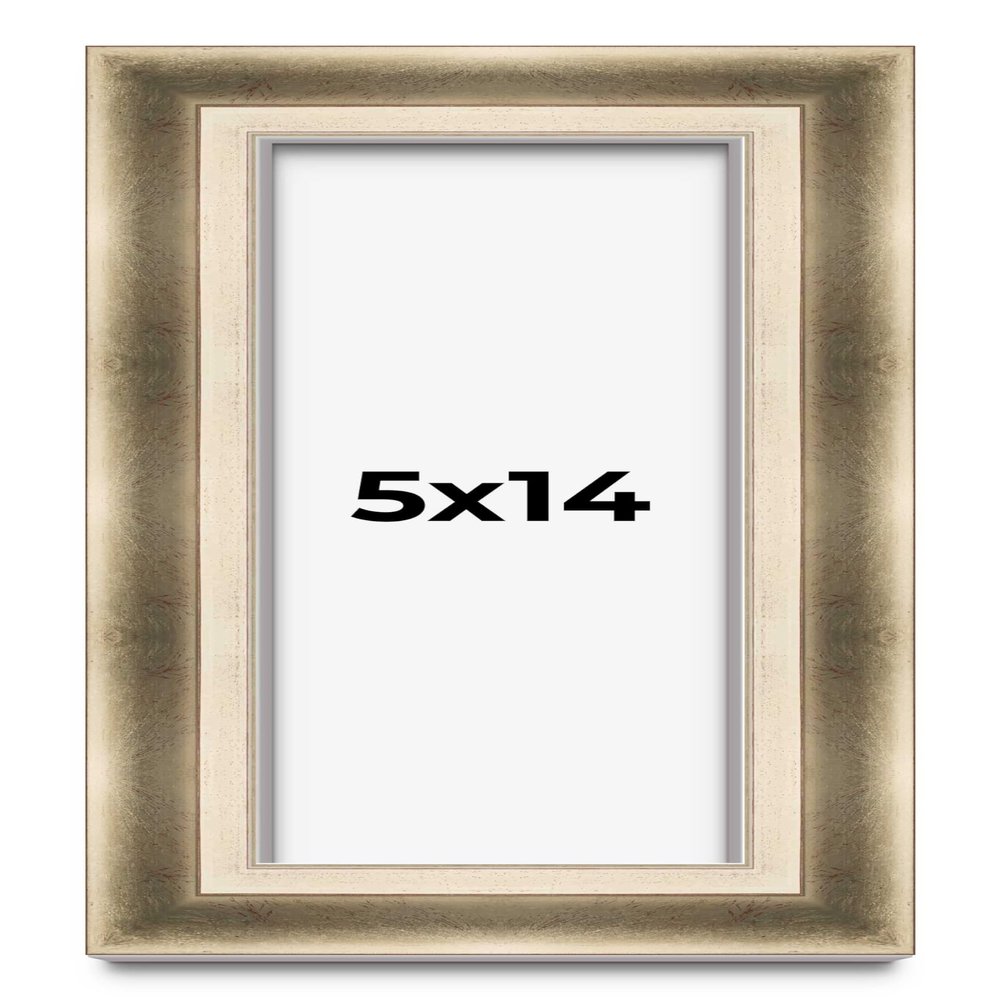 5x14 IN Shadow Box Frame Silver | 1.75 Inches Deep Real Wood Traditional Shadowbox Display Frame | UV Resistant Acrylic Front, Acid Free Backing, and Hanging Hardware | Dakota Picture Frame Style