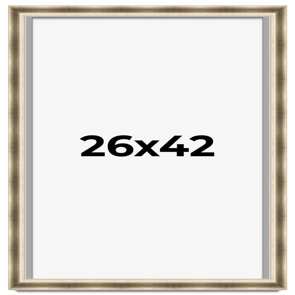 26x42 Shadow Box Frame Silver | 1.75 Inches Deep Real Wood Traditional Shadowbox Display Frame | UV Resistant Acrylic Front, Acid Free Backing, and Hanging Hardware | Dakota Picture Frame Style