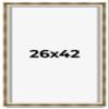 26x42 Shadow Box Frame Silver | 1.75 Inches Deep Real Wood Traditional Shadowbox Display Frame | UV Resistant Acrylic Front, Acid Free Backing, and Hanging Hardware | Dakota Picture Frame Style view 1