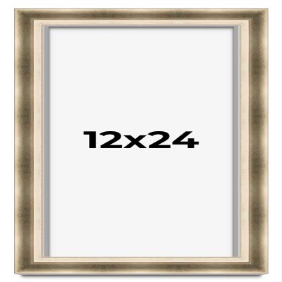 12x24 Shadow Box Frame Silver | 1.75 Inches Deep Real Wood Traditional Shadowbox Display Frame | UV Resistant Acrylic Front, Acid Free Backing, and Hanging Hardware | Dakota Picture Frame Style