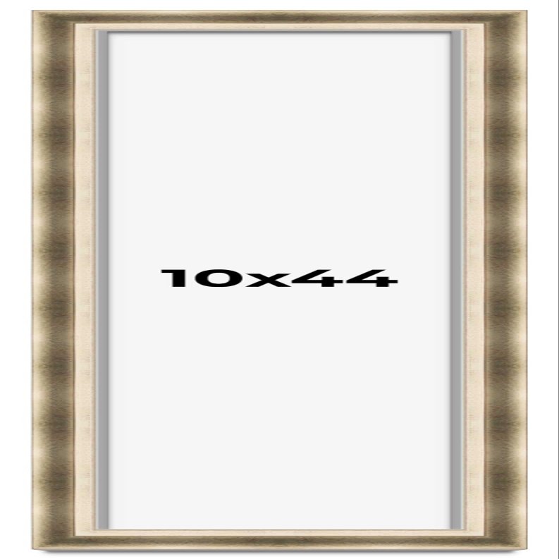 10x44 Shadow Box Frame Silver | 1.75 Inches Deep Real Wood Traditional Shadowbox Display Frame | UV Resistant Acrylic Front, Acid Free Backing, and Hanging Hardware | Dakota Picture Frame Style