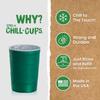 Steel Chill Cups 16 oz. Durable & Reusable Party Cups, Green, 180 Count view 2