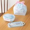 SANRIO Cinnamoroll Lunch Drawstring Bag - Blue, Reusable Lunch Bag - 3 Compartments, Leak Resistant, Stackable, Airtight view 2