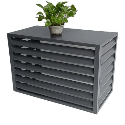 Air Conditioner Fence Screen Condensing Unit Protective Cover, Water Proof Dustproof Heavy Duty Window Ac Rack,aluminum Outdoor Privacy Ac Covers, Flower Stand ( Color : Gray , Size : 110x60x80cm )