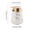 15 Oz Marble Gold Inlay Ceramic Lotion Dispenser Liquid Hand Soap Dispenser,Large Capacity Refillable Matte Press Type Marble Soap Dispenser for Bathroom Countertop, Kitchen White Pattern view 4
