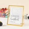 Calculs Please Sign Our Guestbook Decorative Sign Display Photo Holder Welcome Signage Dcor Gold Floating Picture Frame Party Table Top Wedding Inspo Gift Photobooth 10 Inches view 4