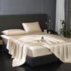 4 Pcs King Size Luxury Silky Soft Gold Satin Sheet Set,1 Premium Moisture Wicking Fitted Sheet Fits Up to 16 Inches Deep Pocket + 1 Flat Sheet + 2 PillowcasesGold, King view 2