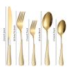 20 Piece Gold Silverware Flatware Set for 4 Checkered Handle Cutlery Set Include Fork Knife Spoon Exquisite Ergonomic Wedding Banquet Formal Occasions Everyday Household Best Gift Combo view 2