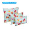 PATIKIL 3 Sizes Reusable Snack Bag Sandwich Bag, 2 Set/6Pcs Polyester Snack Sack Easy Open Zipper Washable Portable, Cake Pattern Green view 3