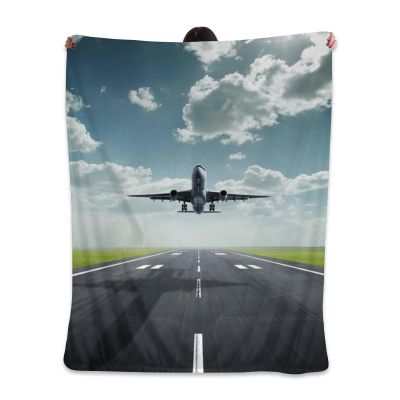 Airplane Throw Blanket Gift for Girls Women Flannel Fleece Fuzzy Blankets Soft Warm Cozy for Bed Sofa Living Room for Teens 60"x50"