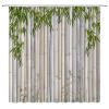 HYKHYK Bamboo Shower Curtain Japanese Asian Green Leaf Plant Nature Fabric Bathroom Curtain Set with Hooks(67" Wx70 H) view 1