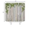 HYKHYK Bamboo Shower Curtain Japanese Asian Green Leaf Plant Nature Fabric Bathroom Curtain Set with Hooks(67" Wx70 H) view 4
