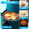 2Pcs Air Fryer Silicone Liners with Divider Trays, silicone Non-Stick Air Fryer Basket Bowl, Collapsible Pot Oven Liner Backing Tray, Air Fryer Inserts Used for Kitchen Oven (Gray & Blue) view 3