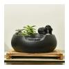 Tabletop Water Fountain Ceramic Tabletop Fountain for Indoor and Outdoor Table Desk Office Patio Black Ceramic Fountain with Pumps and Wooden base Office Relaxation Meditation Fountain ( Color : 1 ) view 1