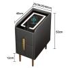 PERTID Gold Smart LED Nightstand,Unique Sofa End Table with Drawer,Small Side Table with Wireless Charging Station and USB Port (Color : Light Gray, Size : 35cm) view 2