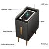 PERTID Gold Smart LED Nightstand,Unique Sofa End Table with Drawer,Small Side Table with Wireless Charging Station and USB Port (Color : Light Gray, Size : 35cm) view 3
