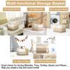 ICERZCZ Large Rectangle Blanket Basket, Large Storage Basket for Organizing, Cotton Rope Woven Basket for Storage with Handles, Baby Nursery Living Room Bedroom, 22x17x12, 75L view 4