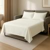 Cottingon 4 PC's Sleeper Sofa Twin Sheets, 100% Brushed Microfiber Couch Sheets, Easily Fits Upto 6" Deep Pull Out Bed Matrress 35" X 74", Ivory view 1