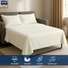 Cottingon 4 PC's Sleeper Sofa Twin Sheets, 100% Brushed Microfiber Couch Sheets, Easily Fits Upto 6" Deep Pull Out Bed Matrress 35" X 74", Ivory view 3