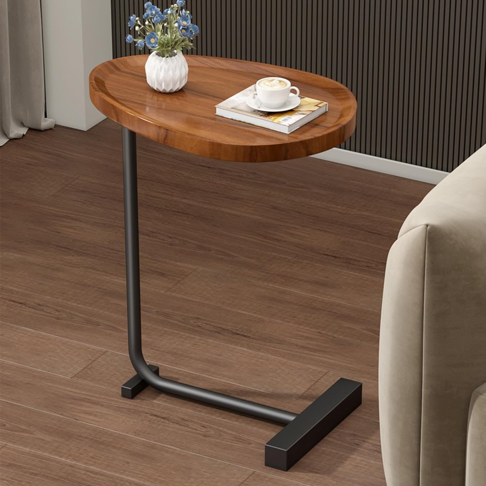 LXURY C Shaped Side Table for Couch, C Side Tables Living Room, Modern C Table, Suitable for Living Room and Bedroom