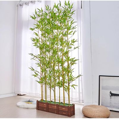 70 59 47 39 In Tall Faux Bamboo Fake Green Plants Simulation Tree, Commercial Room Divider for Teahouse Mall Stores, Terrace Landscaping Ornaments Garden Fence ( Color : 1m/3.2ft H , Size : 40cm Base-