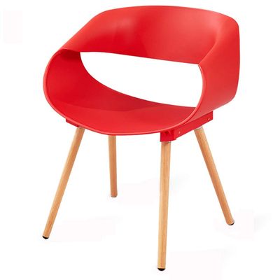 Dining Chair Kitchen Dining Room Furniture Chairs Dining Chairs Modern Simple PP Plastic Back Chair Beech Legs Leisure Chair Kitchen Living Room Lounge Counter Chairs (Color : Red)