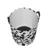 Black & White Big Dot Round Waterproof Oxford Fabric Large Clothes Basket Laundry Hamper With Handles,Toy Storage view 3