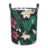 Flower Leaf Round Waterproof Oxford Fabric Large Clothes Basket Laundry Hamper With Handles,Toy Storage view 1