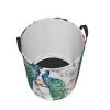 Beautiful Peacock Flowers Round Waterproof Oxford Fabric Large Clothes Basket Laundry Hamper With Handles,Toy Storage view 3