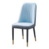 Dining Chair Kitchen Dining Room Furniture Chairs Faux Leather Dining Chairs Black Metal Legs Chairs Upholstered Seat and Backrest for Living Room Bedroom Kitchen (Color : Blue+Gray) view 1