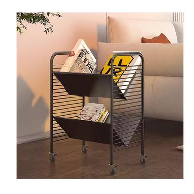 zktoermn Floor Stand Magazine Rack, Vintage Removable Newspaper Rack for Living Room Bedroom Bookshelf for Snacks and Magazines (Color : Black)