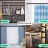 ZAQYCM Black Hanger Rods for Clothes in Closet 76 70 66 60 55 50 48 42 40 Inch, Wardrobe Hanging Pole with Support Bracket and Rubber Strip, Pot and Pan Wall Mounted Rail (Size : 18in/46cm) view 2